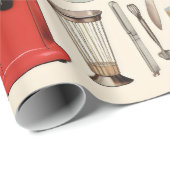 Retro Keuken Cakes en Gereedschap Cadeaupapier (Rol Hoek)