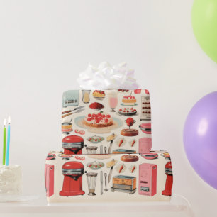 Retro Keuken Cakes en Gereedschap Cadeaupapier