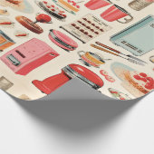 Retro Keuken Cakes en Gereedschap Cadeaupapier (Hoek)