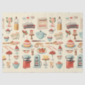 Retro Keuken Cakes en Gereedschap Tissuepapier (Voorkant)