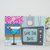 Retro Keuken / Diner Party - SRF Save The Date (Staand voorkant)