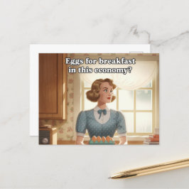Retro Keuken Eieren Voor Ontbijt In Deze Economie Briefkaart