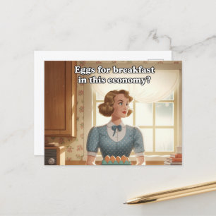 Retro Keuken Eieren Voor Ontbijt In Deze Economie Briefkaart