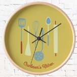 Retro keuken gepersonaliseerd<br><div class="desc">Leuke retro keukengereedschap. Wijzig de naam of tekst om deze te personaliseren. Originele kunst van Nic Squirrell.</div>