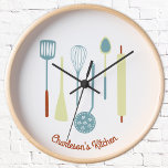 Retro keuken gepersonaliseerd<br><div class="desc">Leuke retro keukengereedschap. Wijzig de naam of tekst om deze te personaliseren. Originele kunst van Nic Squirrell.</div>