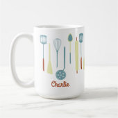 Retro keuken gepersonaliseerd koffiemok (Links)