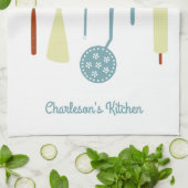 Retro keuken gepersonaliseerd theedoek (Gevouwen)