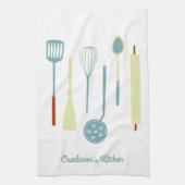 Retro keuken gepersonaliseerd theedoek (Verticaal)