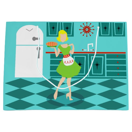 Retro Keuken Geschenktas Large Cadeautasje (Voorkant)