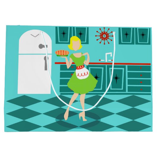 Retro Keuken Geschenktas Large Cadeautasje (Achterkant)