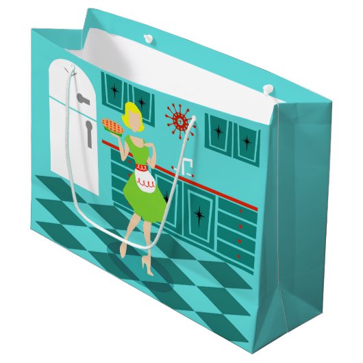 Retro Keuken Geschenktas Large Cadeautasje (Voorkant Gekanteld)