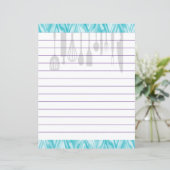 Retro keuken kookgerei zigzag chevron (Staand voorkant)