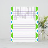 Retro keuken kookgerei zigzag chevron (Staand voorkant)