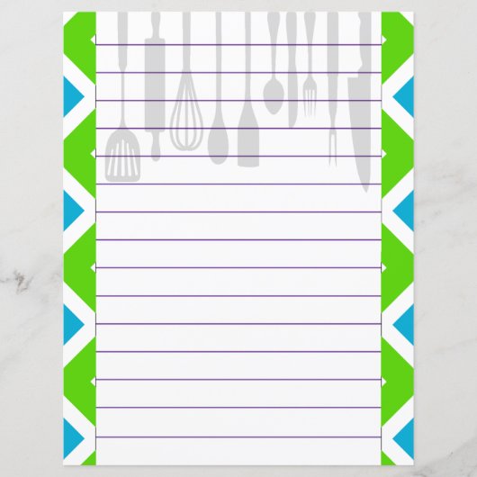 Retro keuken kookgerei zigzag chevron (Voorkant)