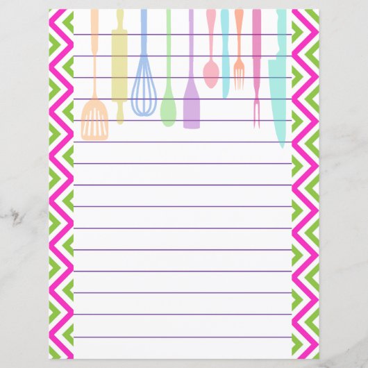 Retro keuken kookgerei zigzag chevron (Voorkant)