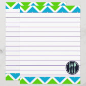 Retro keuken kookgerei Zigzag Chevron (Voorkant / Achterkant)