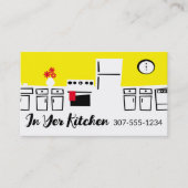 Retro keuken kookles chef catering culinair visitekaartje (Voorkant)