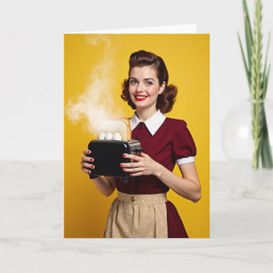 Retro Keuken Lach Kunstkaart Kaart