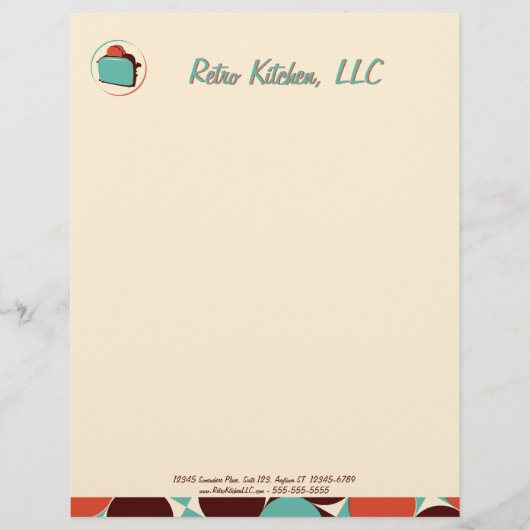 Retro Keuken Letterkop Briefhoofd Ontwerp (Voorkant)