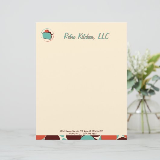 Retro Keuken Letterkop Briefhoofd Ontwerp (Staand voorkant)