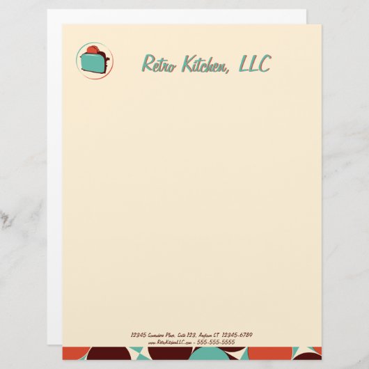 Retro Keuken Letterkop Briefhoofd Ontwerp (Voorkant / Achterkant)