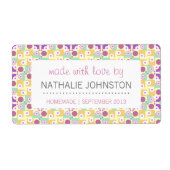 Retro Keuken Ontbijtdiner 1950s Paarse Aqua Etiket (Voorkant)