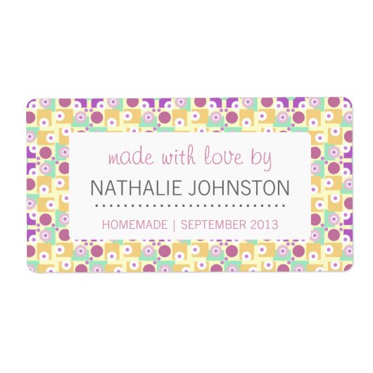 Retro Keuken Ontbijtdiner 1950s Paarse Aqua Etiket (Voorkant)