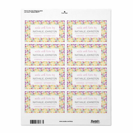 Retro Keuken Ontbijtdiner 1950s Paarse Aqua Etiket (Full Sheet)