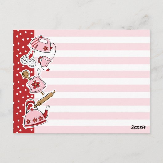 Retro Keuken Recept Briefkaart (Achterkant)