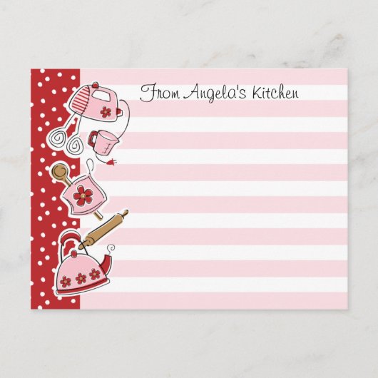 Retro Keuken Recept Briefkaart (Voorkant)