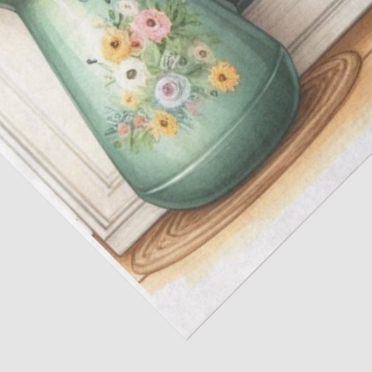 Retro Keuken Schalen en Zonnebloemen Ambacht Tissuepapier (Detail)