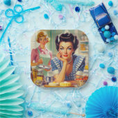 Retro keuken schilderij papieren bordje (Feest)