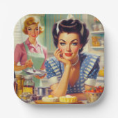 Retro keuken schilderij papieren bordje (Voorkant)