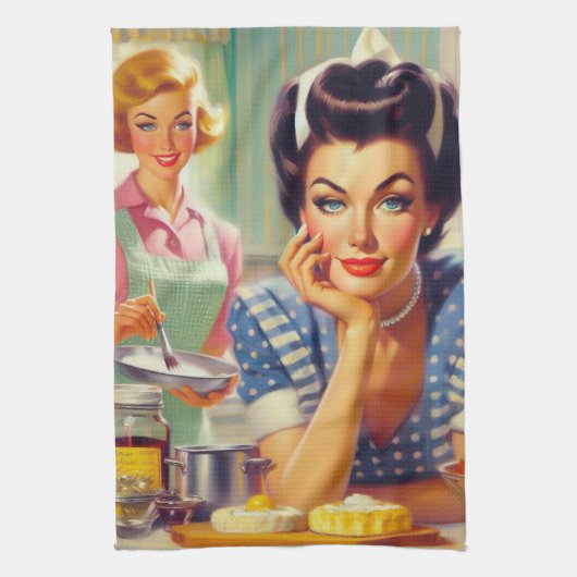 Retro keuken schilderij theedoek (Verticaal)