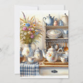Retro Keuken Servies Bruidsfeest Uitnodiging (Achterkant)