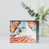 retro keuken voor moeders briefkaart (Staand voorkant)