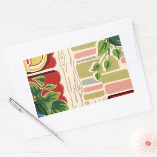 Retro keukenbehang rechthoekige sticker (Envelop)