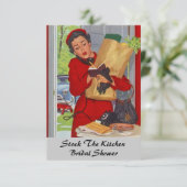 Retro  Keukenbridal Shower-uitnodigingen Kaart (Staand voorkant)