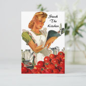 Retro  Keukenbridal Shower-uitnodigingen Kaart (Staand voorkant)