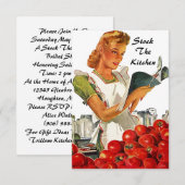 Retro  Keukenbridal Shower-uitnodigingen Kaart (Voorkant / Achterkant)