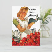 Retro  Keukenbridal Shower-uitnodigingen Kaart (Staand voorkant)