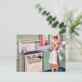 retro keukendame briefkaart (Staand voorkant)