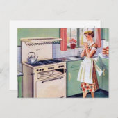 retro keukendame briefkaart (Voorkant / Achterkant)