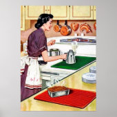retro  keukendame poster (Voorkant)