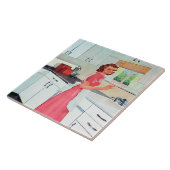 retro  keukendame tegeltje (Zijkant)