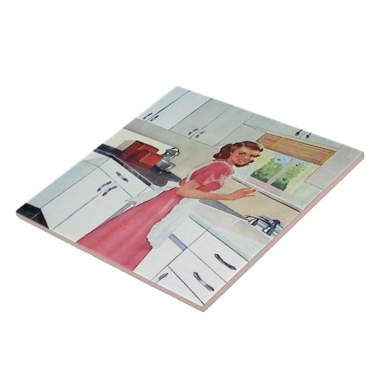 retro keukendame tegeltje (Zijkant)