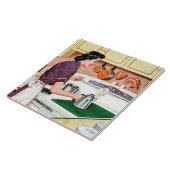 retro  keukendame tegeltje (Zijkant)