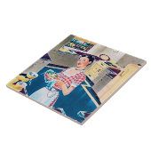 retro  keukendame tegeltje (Zijkant)