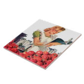 retro  keukendame tegeltje (Zijkant)