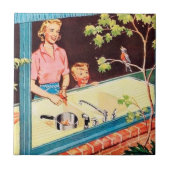 retro keukendame tegeltje (Voorkant)